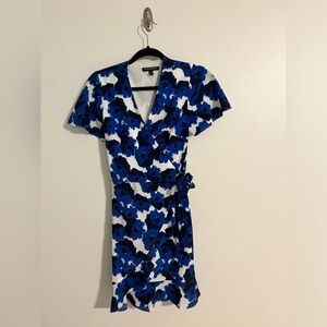 Banana Republic Womens 2 Floral Wrap Dress Short Sleeve